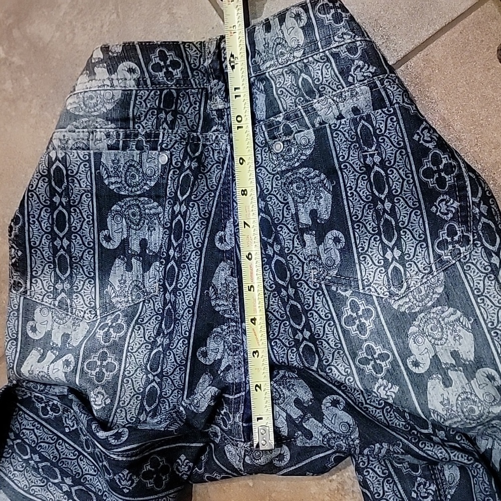 Elephant Printed Flare Denim Jeans - Picture 8 of 9